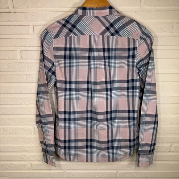 Untuckit Blue and Pink Plaid Cotton Long Sleeve Button Down Top, Women’s Size 2 - Picture 6 of 7